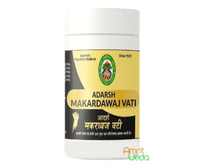Makardhwaj vati Adarsh Ayurvedic, 10 grams ~ 80 tablets Makardhwaj vati Adarsh Ayurvedic, 10 grams ~ 80 tablets