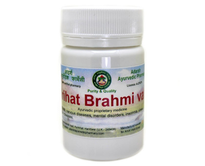 Vrihat Brahmi vati Adarsh Ayurvedic, 20 gramy ~ 60 tabletek Vrihat Brahmi vati Adarsh Ayurvedic, 20 gramy ~ 60 tabletek