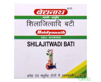 Shilajitwadi vati Baidyanath (Shilajitwadi bati Baidyanath), 20 tabletek Shilajitwadi vati Baidyanath (Shilajitwadi bati Baidyanath), 20 tabletek
