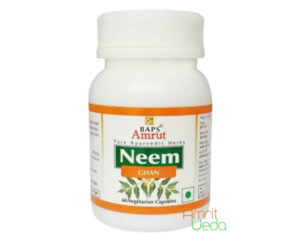 Neem extrait BAPS Amruth, 60 capsules Neem extrait BAPS Amruth, 60 capsules