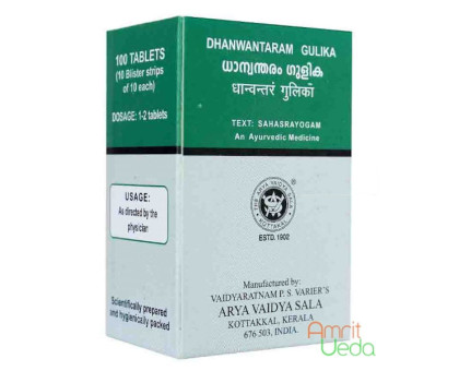 Dhanvantaram gulika Kottakkal, 100 tabletek Dhanvantaram gulika Kottakkal, 100 tabletek