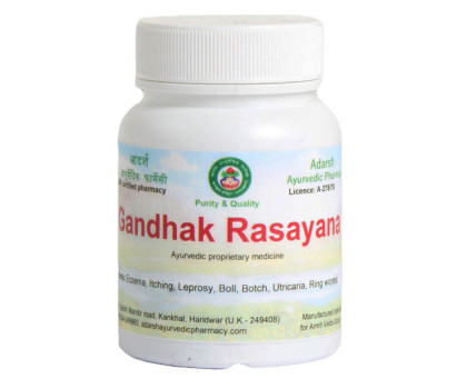 Gandhak Rasayana Adarsh Ayurvedic, 40 gramy ~ 100 tabletek Gandhak Rasayana Adarsh Ayurvedic, 40 gramy ~ 100 tabletek