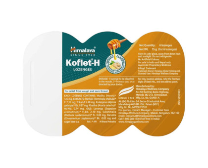 Lozenges for cough Koflet H honey-ginger Himalaya, 6 pc
