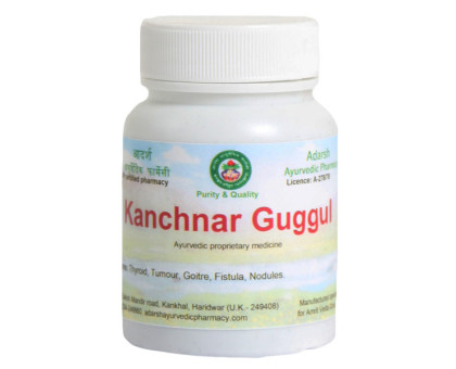 Kanchnar Guggul Adarsh Ayurvedic, 40 gramm ~ 120 tabletten Kanchnar Guggul Adarsh Ayurvedic, 40 gramm ~ 120 tabletten