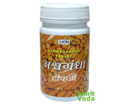 Ashwagandha Lion, 100 gramy ~ 195 tabletek Ashwagandha Lion, 100 gramy ~ 195 tabletek