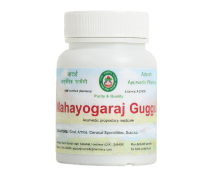 Mahayogaraj Guggul Adarsh Ayurvedic, 40 gramy ~ 110 tabletek Mahayogaraj Guggul Adarsh Ayurvedic, 40 gramy ~ 110 tabletek