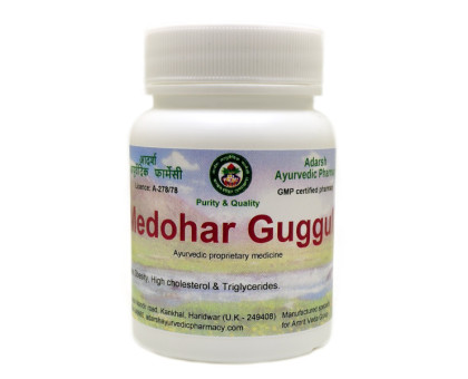 Medohar Guggul Adarsh Ayurvedic, 40 grams ~ 100 tablets Medohar Guggul Adarsh Ayurvedic, 40 grams ~ 100 tablets