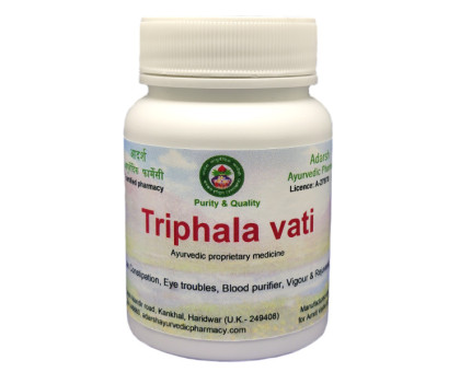 Triphala vati Adarsh Ayurvedic, 100 grams ~ 200 tablets Triphala vati Adarsh Ayurvedic, 100 grams ~ 200 tablets