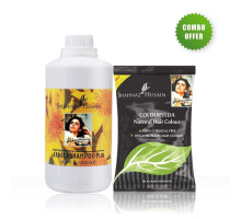 Combo — Szampon Arnica Plus + Farba Natural Colourveda (Czarnobrązowa), 500 ml + 100 gramów
