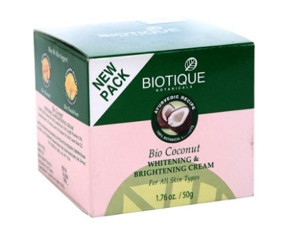 Bio Coconut whitening and Brightening cream Biotique, 50 ml Bio Coconut whitening and Brightening cream Biotique, 50 ml