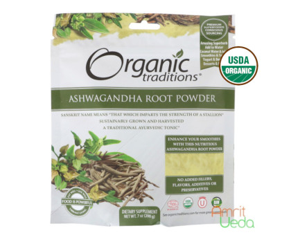 Ashwagandha root powder Organic Traditions, 200 grams Ashwagandha root powder Organic Traditions, 200 grams