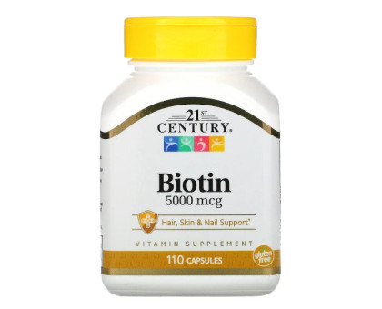 Biotin 5000 mcg 21st Century, 110 Capsules Biotin 5000 mcg 21st Century, 110 Capsules