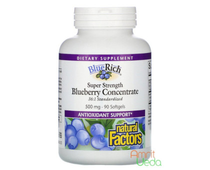 Blueberry concentrate Natural Factors, 90 softgels Blueberry concentrate Natural Factors, 90 softgels