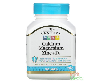 Calcium Magnesium Zinc + D3 21st Century, 90 tablets Calcium Magnesium Zinc + D3 21st Century, 90 tablets