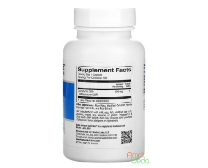 Coenzyme Q10 100 mg Lake Avenue, 120 capsules Coenzyme Q10 100 mg Lake Avenue, 120 capsules