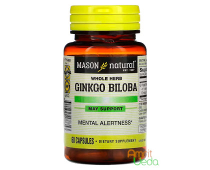 Ginkgo Biloba Mason Natural, 60 capsules Ginkgo Biloba Mason Natural, 60 capsules