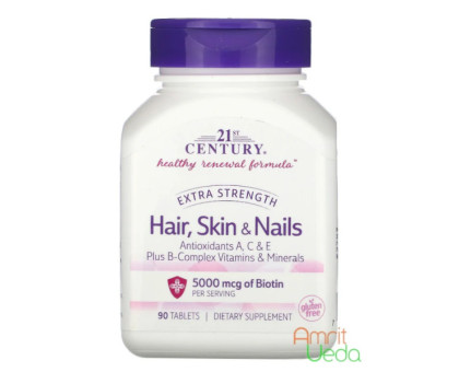 Hair, skin and nails Extra strength 21st Century, 90 tablets Hair, skin and nails Extra strength 21st Century, 90 tablets