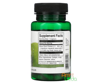 Peruvian Maca extract 500 mg Swanson, 60 capsules Peruvian Maca extract 500 mg Swanson, 60 capsules