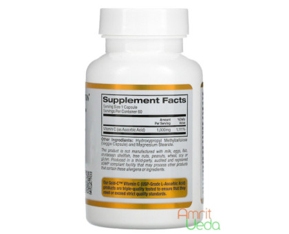 Vitamin C California Gold Nutrition, 60 capsules Vitamin C California Gold Nutrition, 60 capsules