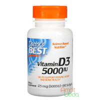 Vitamin D3 125 mcg - 5000 IU, 180 softgels