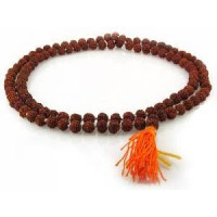 Rudraksha mala small seeds light-brown color, 108 beads