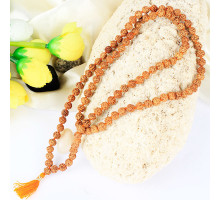 Rosary (mala) from white 
 rudraksha, 108 beads