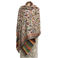 Pashmina shawl with woven pattern, 70% cashmere + 30% silk