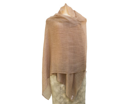Pashmina shawl Light brown color Gana - Nepal, 100% cashmere Pashmina shawl Light brown color Gana - Nepal, 100% cashmere